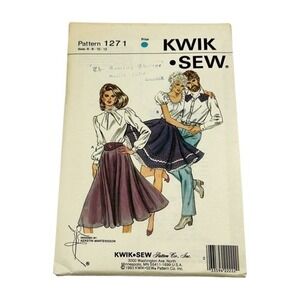 Kwik Sew 1271 Sewing Pattern Square Dance Skirt Size 6 8 10‎ 12 Uncut New Sealed